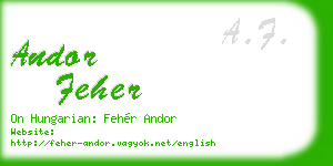 andor feher business card