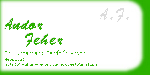andor feher business card